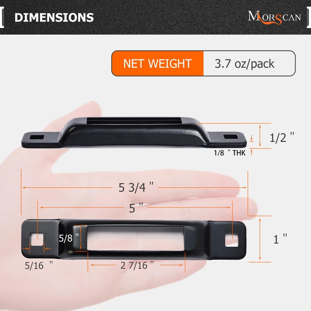 MorScan 10 Pack E-Track Tie Down Slots, Black 10 Single 10x Slots
