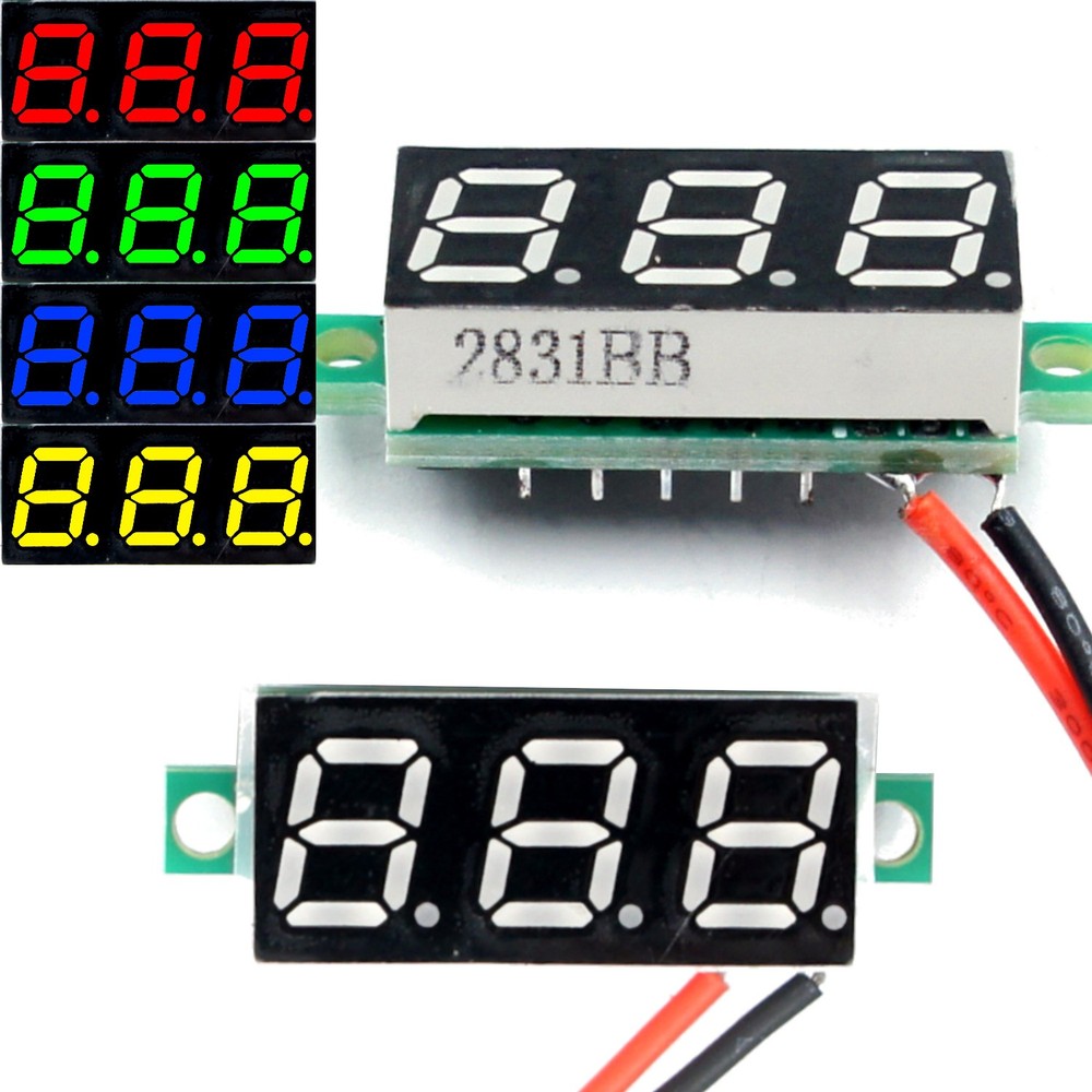 DC 4.5-30V 2-Wire Voltmeter 3-Digit LED Display Panel Volt Meter Voltage Tester