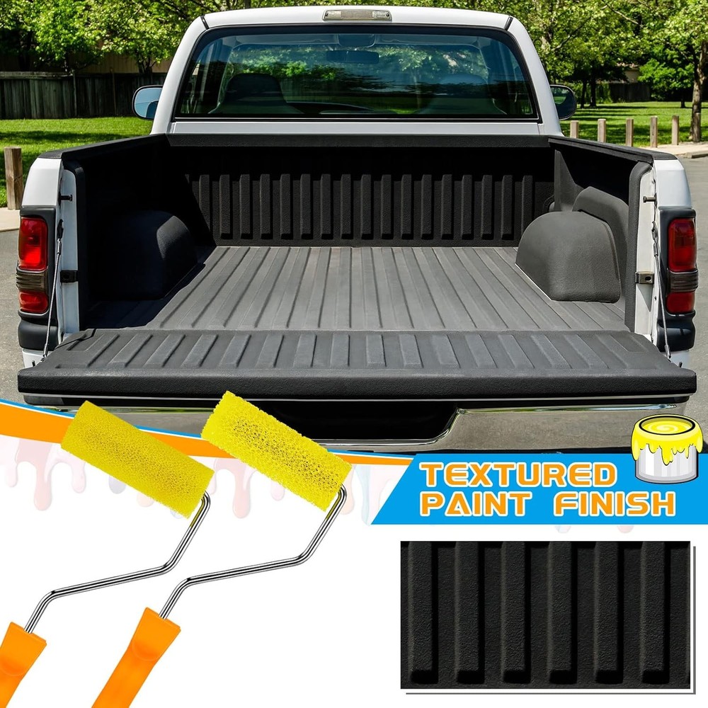 8 Pcs 4 Inch Paint Roller Textured Bed Liner RollerCovers and Paint Roller Frame