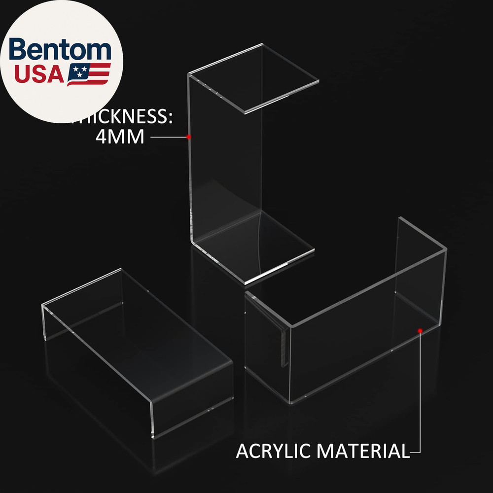 Clear Riser Shelf 3Pcs, Desktop Rectangular Acrylic Display Shelves Organizer, A