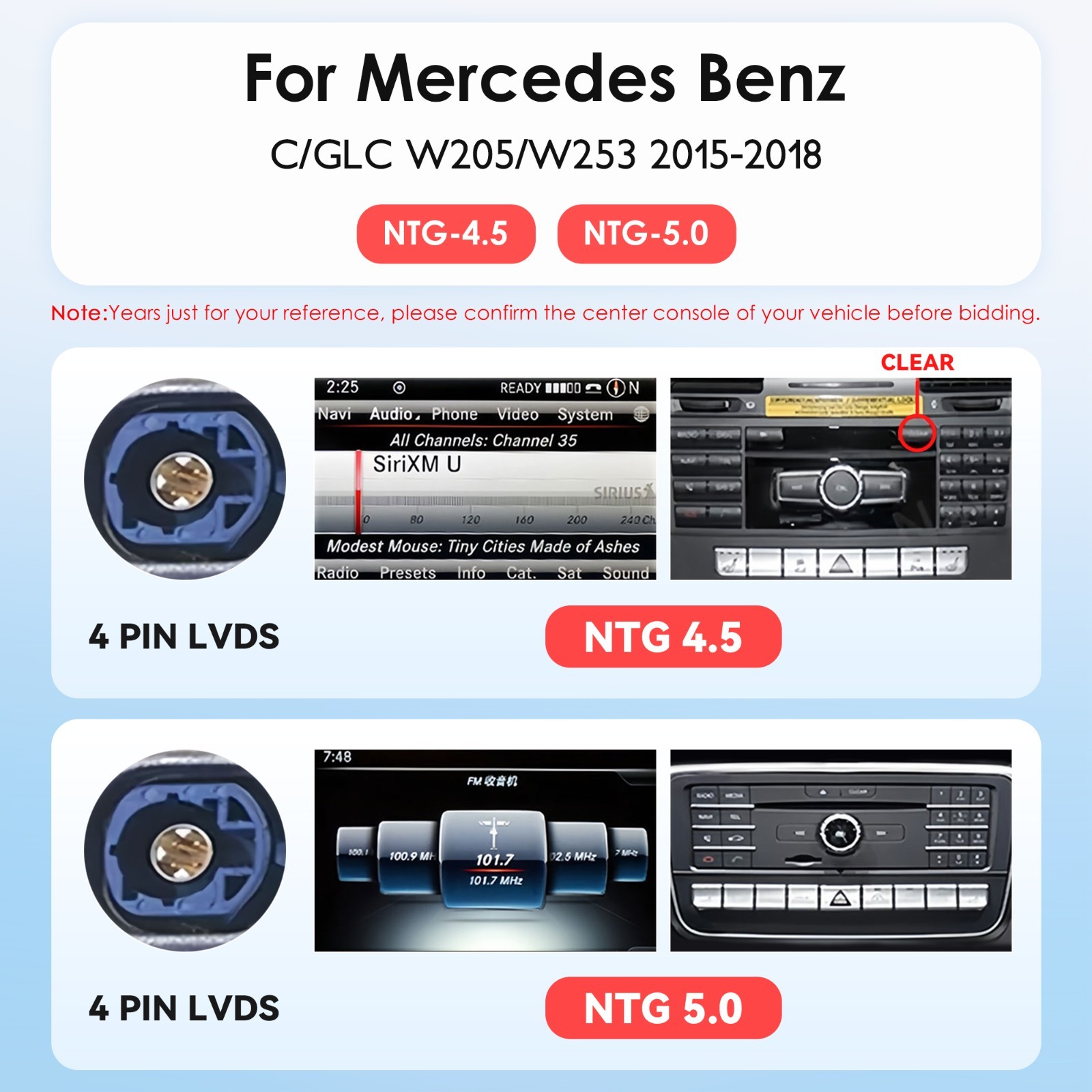12.3" LCD Digital Instrument Cluster For W205 15-18 /GLC X253 2016-2019 US Stock