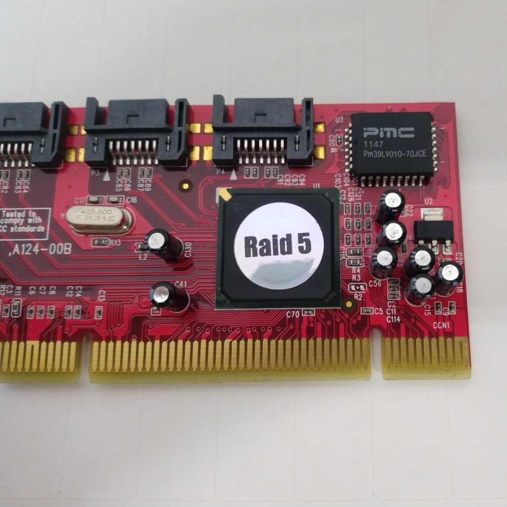 Rosewill A124-00B 4-Port PCI SATA Controller Card Raid 5 *NEW