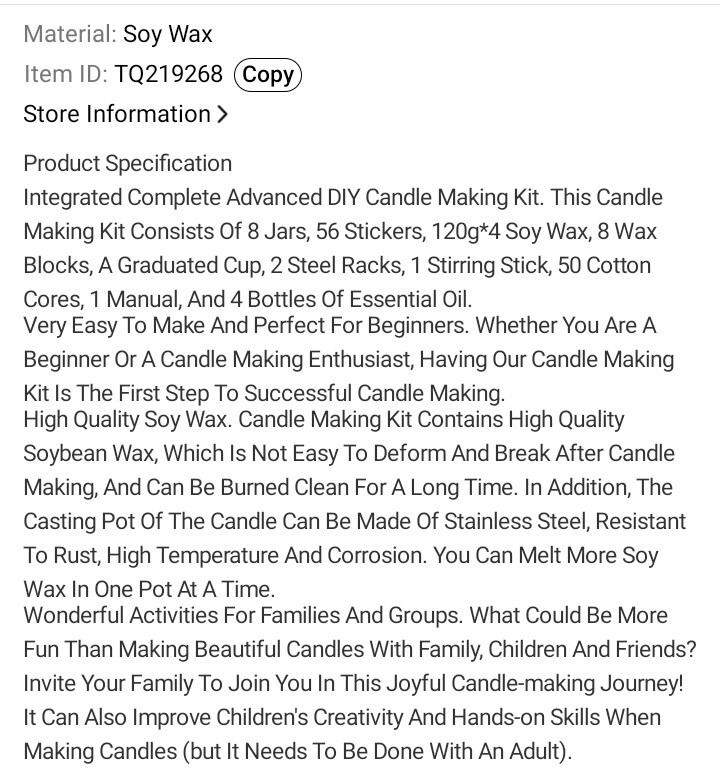 Lunarystik Black Candle Making Kit