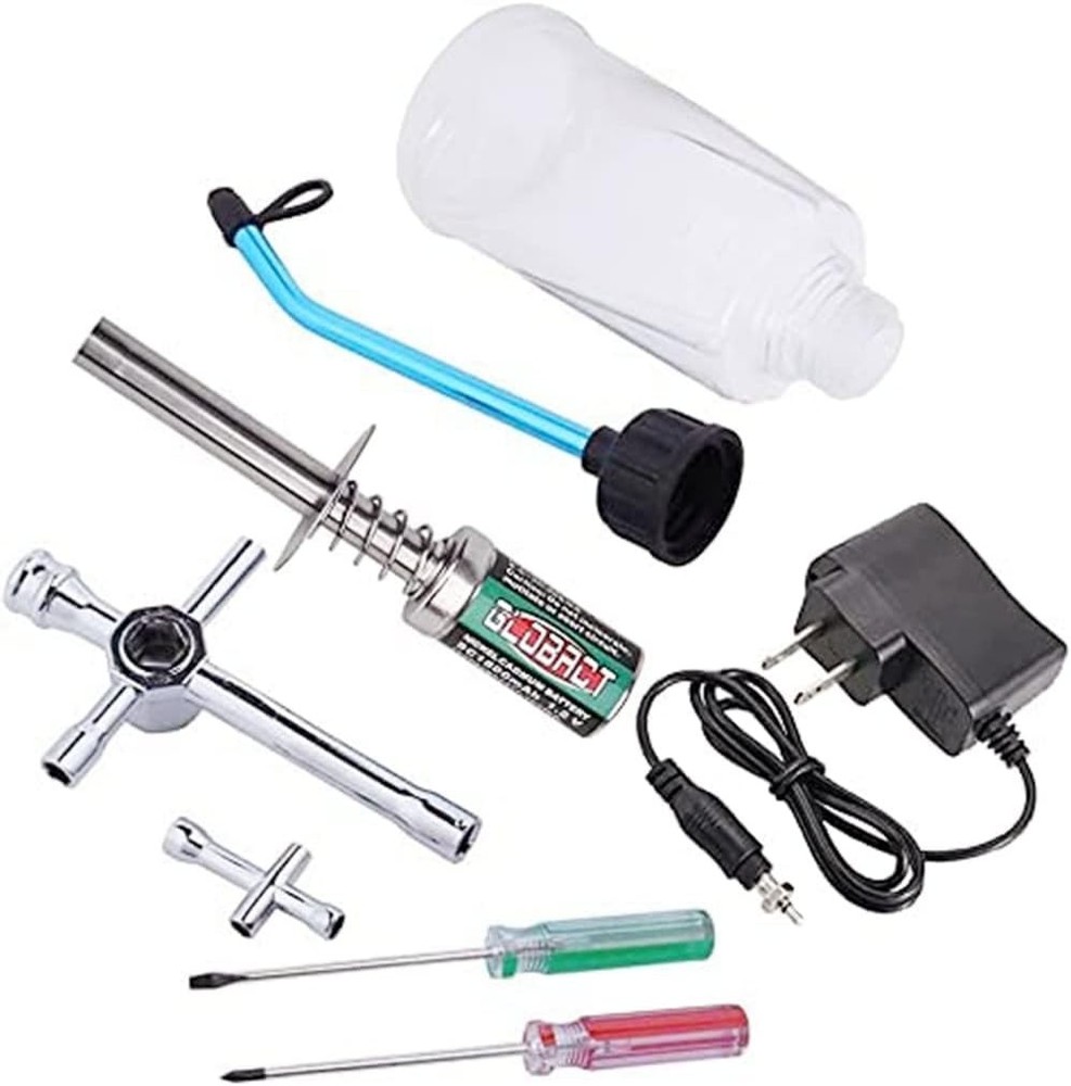 RC Glow Plug Starter Tool Kit Nitro Engine Igniter Charger & Fuel Bottle Set