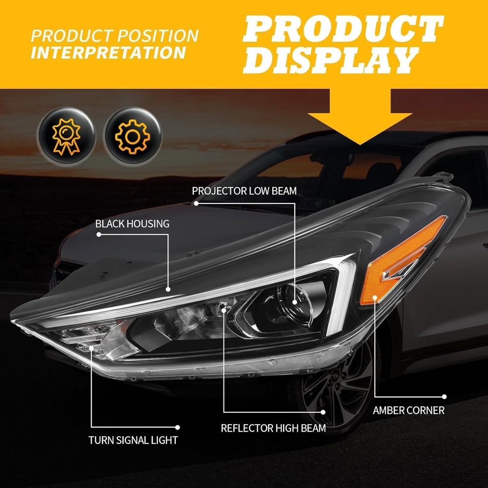 Driver Side Halogen Headlight for Tucson 2019-2021