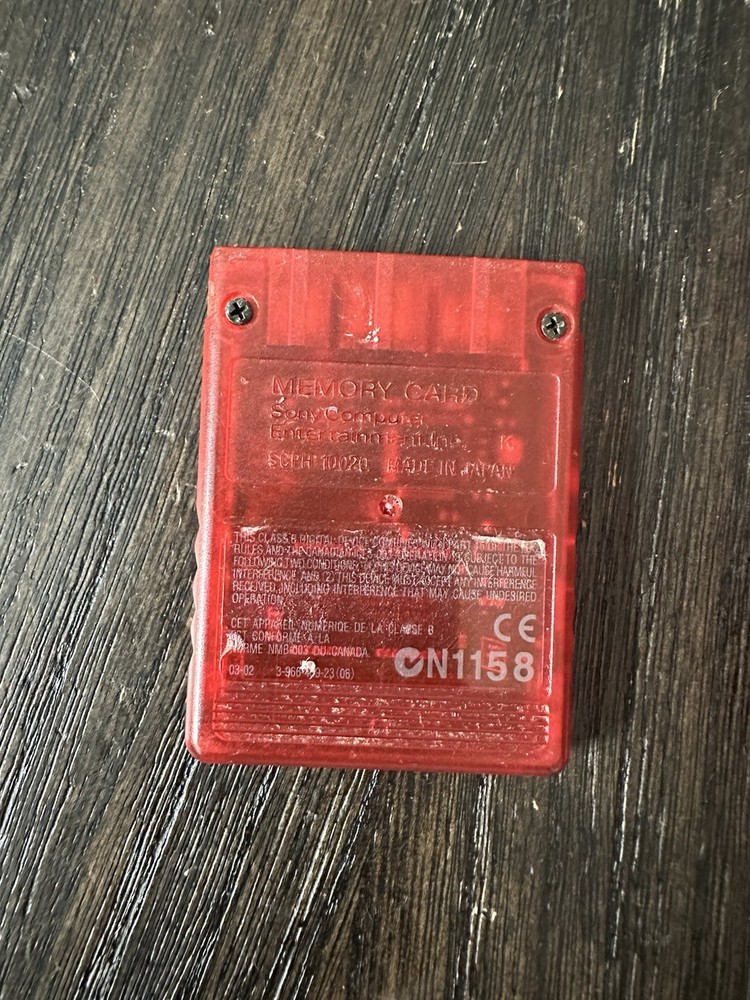 PlayStation 2 PS2 Clear Red 8MB Memory Card SCPH-10020