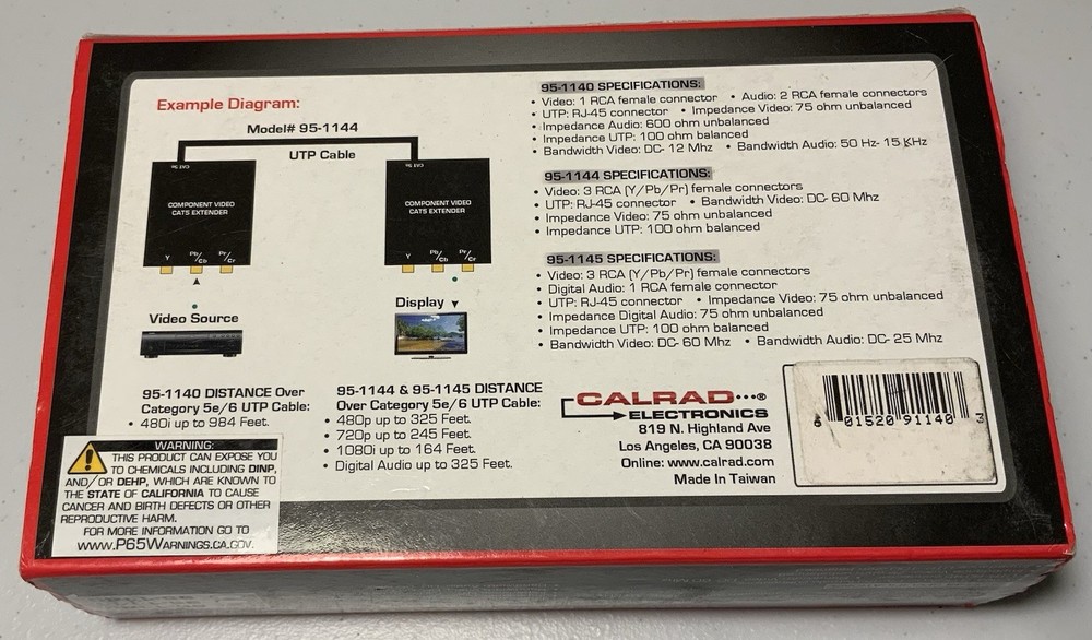 Calrad 95-1140 Audio & Video Composite