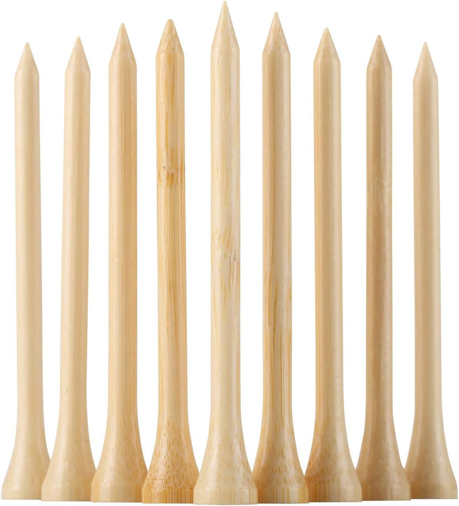Durable Bamboo Golf Tees 100 Pcs - Eco-Friendly, Reduces Friction & Spin