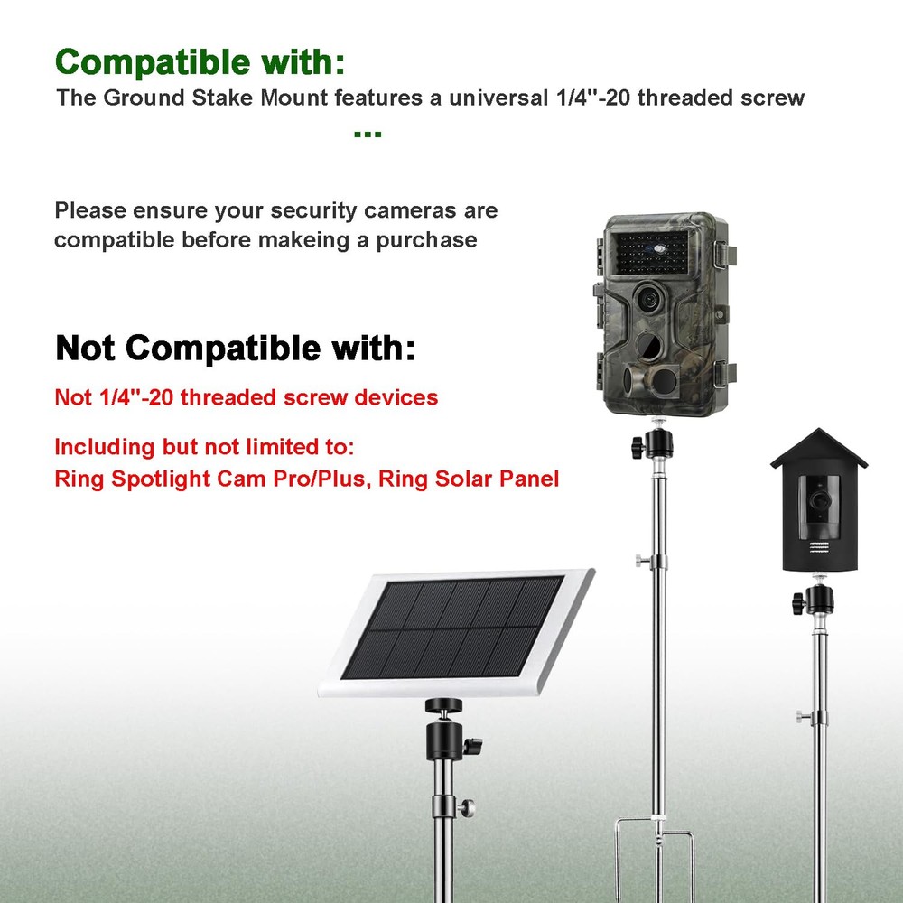 LOOKZOZO Spike Pole Mount Ground Stake, Stake with Black