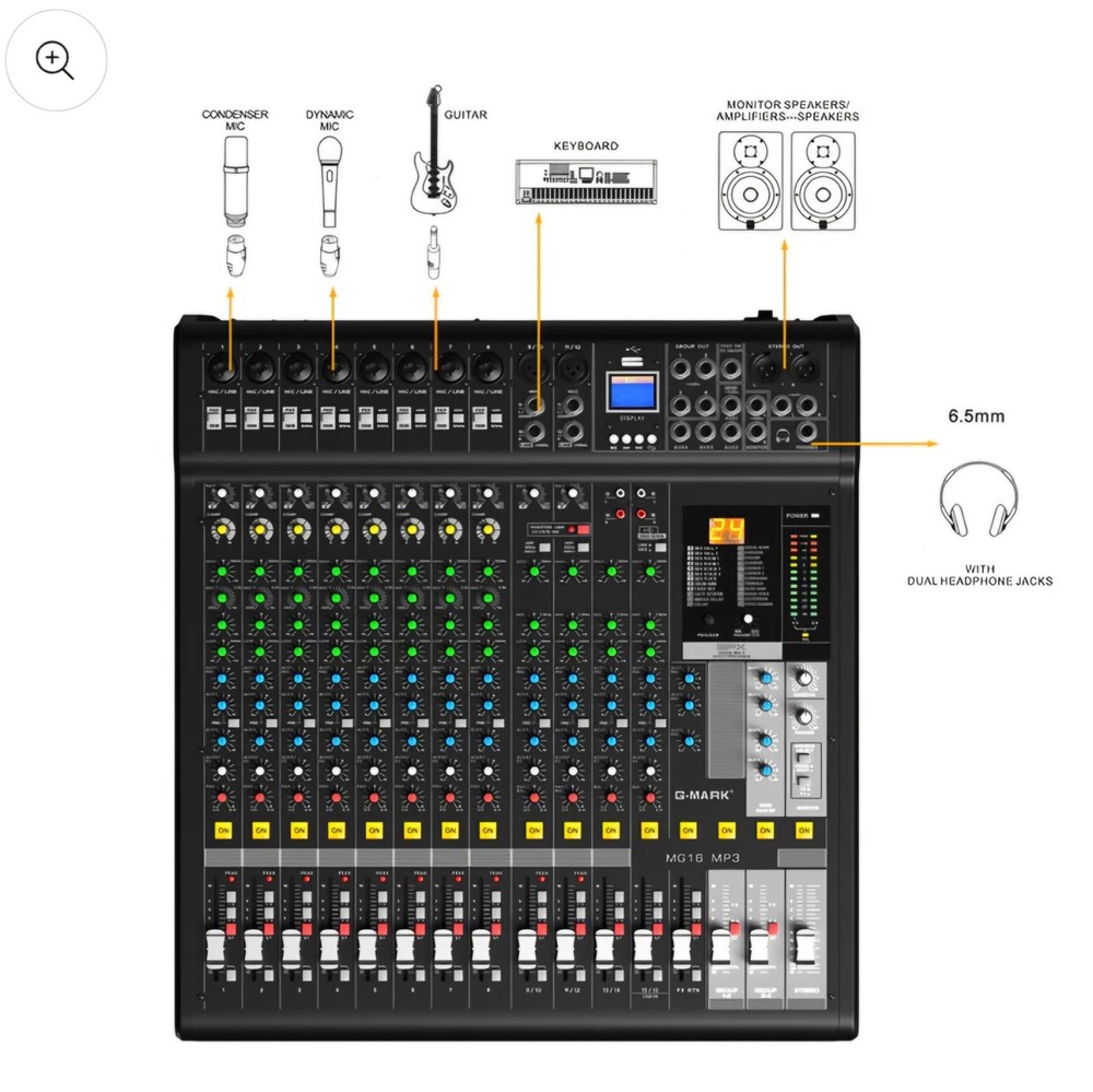 G-Mark MG16 MP3 Professional Audio Mixer Consule