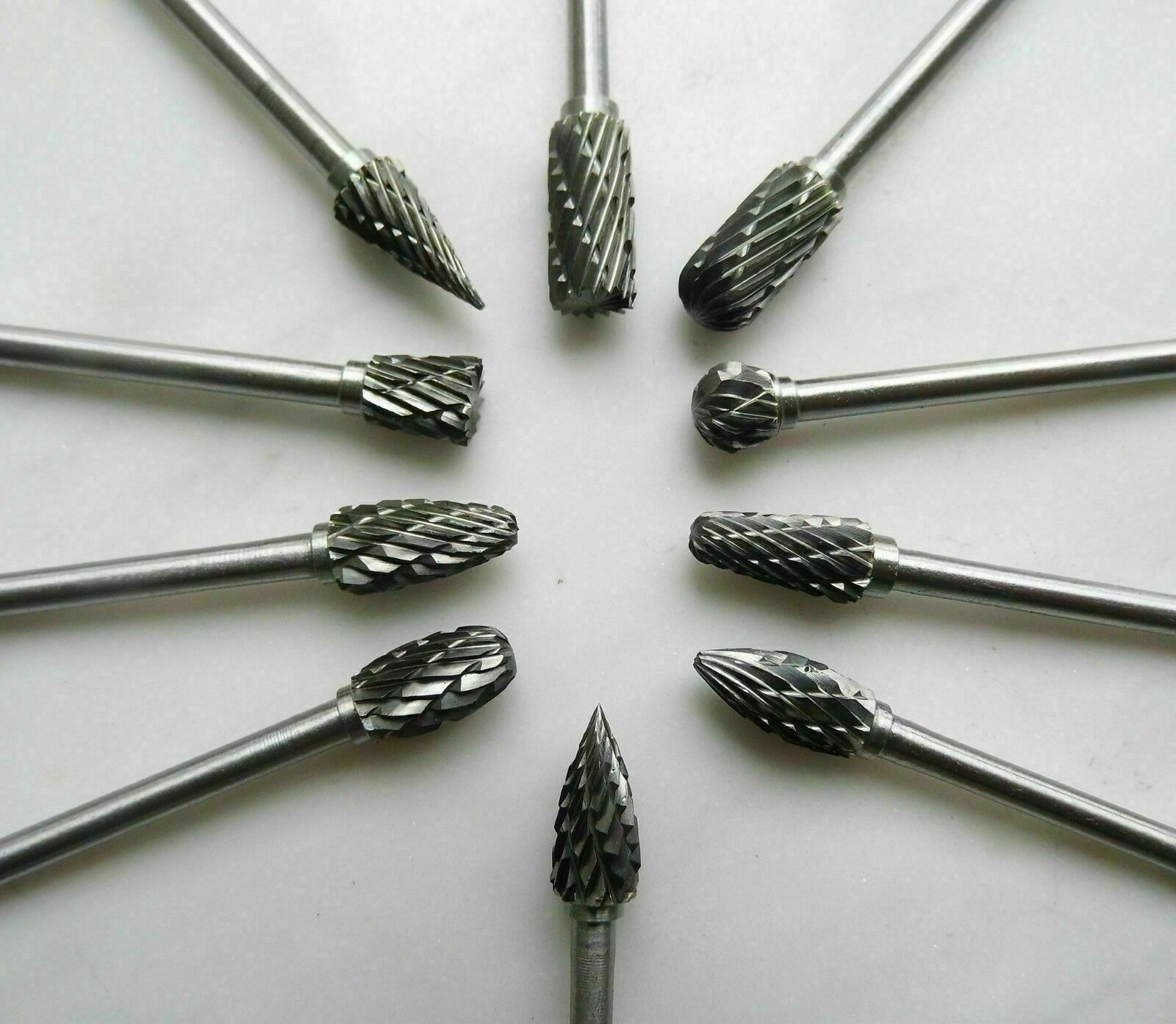 US 10X Tungsten Carbide Burr Bit Cutting Carving Burr 1/8" Shank Dremel Rotary