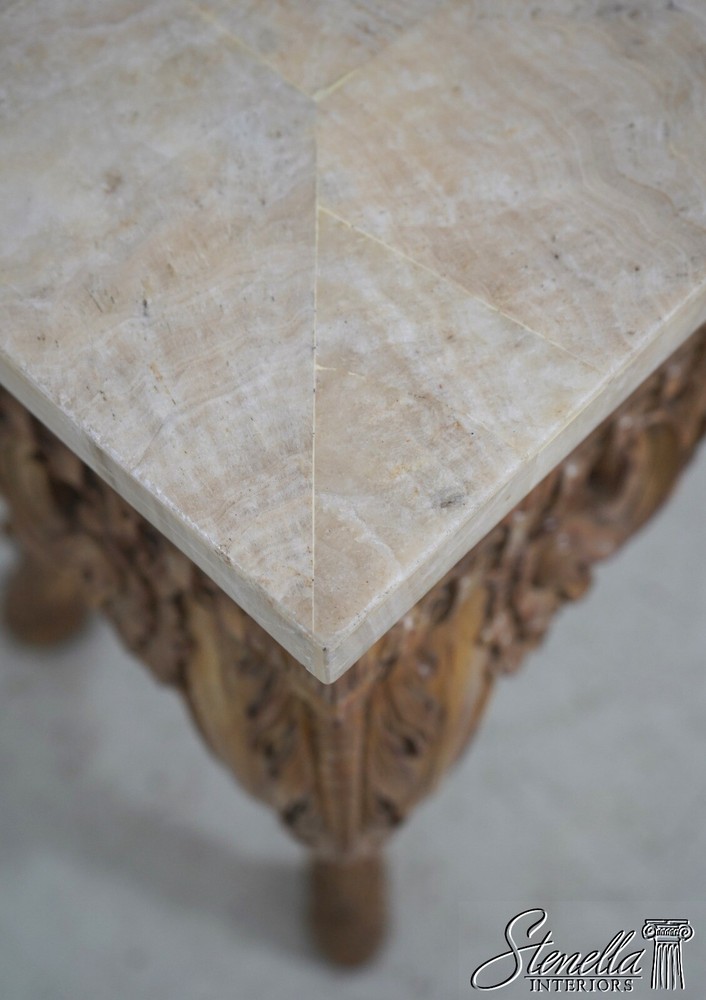 L63140EC: MAITLAND SMITH Highly Carved Marble Top Console Table