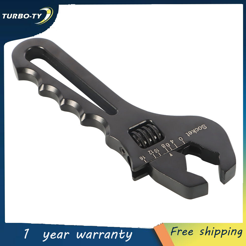 Black Adjustable Wrench Aluminum Tool Spanner for Hose End Fitting 3AN-16AN