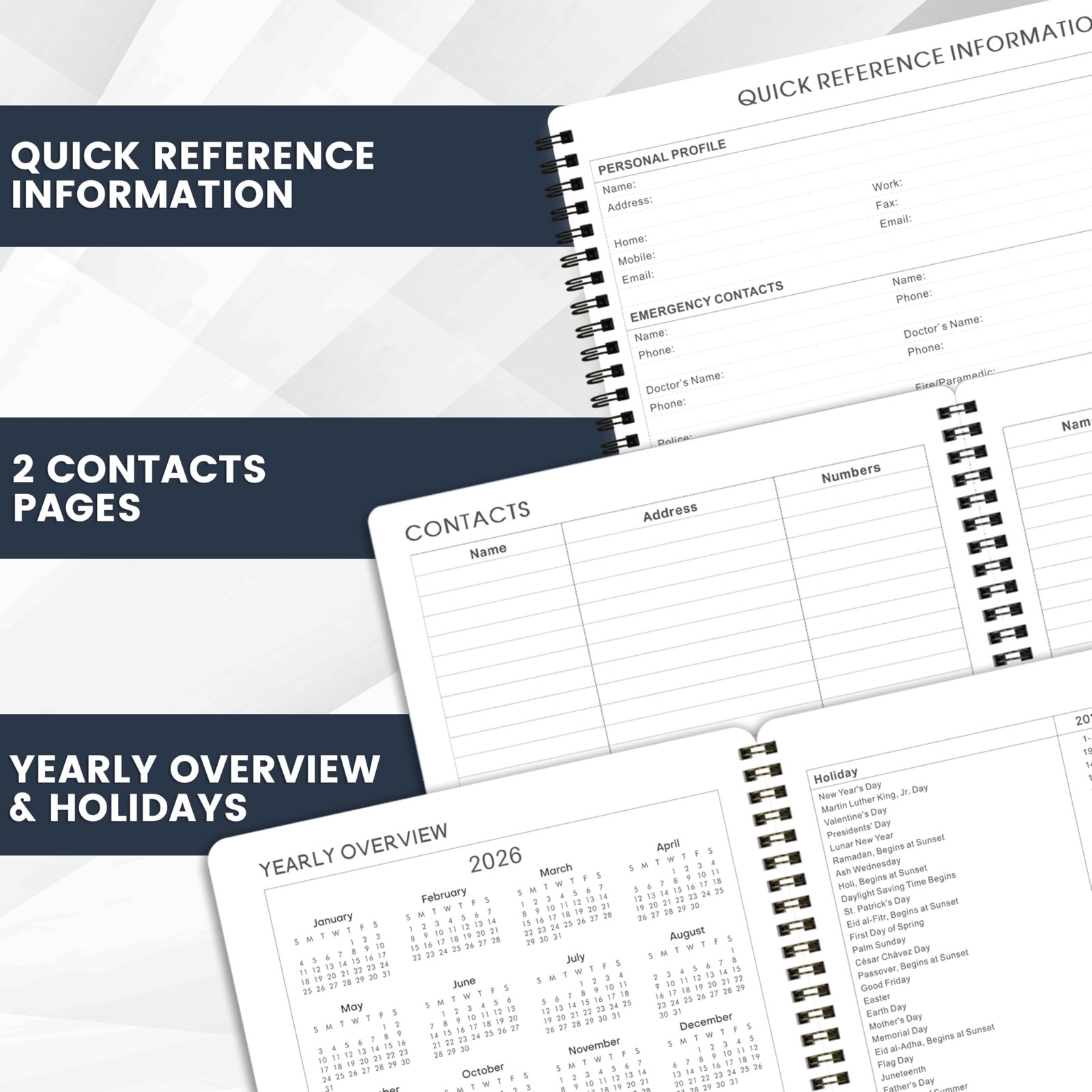 2026 Planner - 8” × 10”, Planner Weekly and Monthly 2026, from JAN to DEC 20...