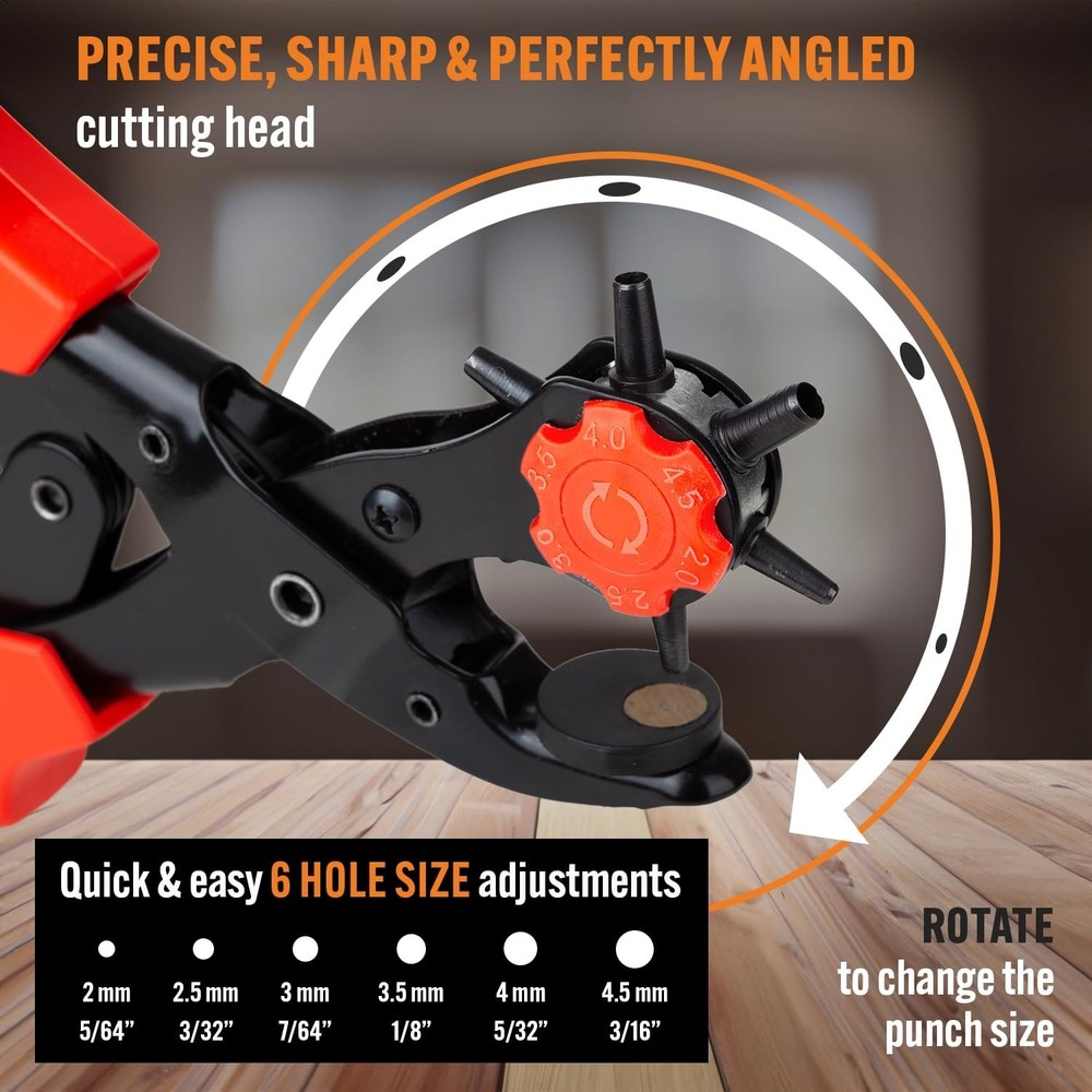 Versatile Leather Punch Tool with Ergonomic Design for Crafts and Repairs