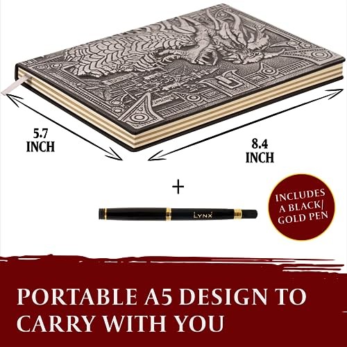 DND Notebook / Journal, Unique 200 Page Book with 3D Silver Dragon Silver