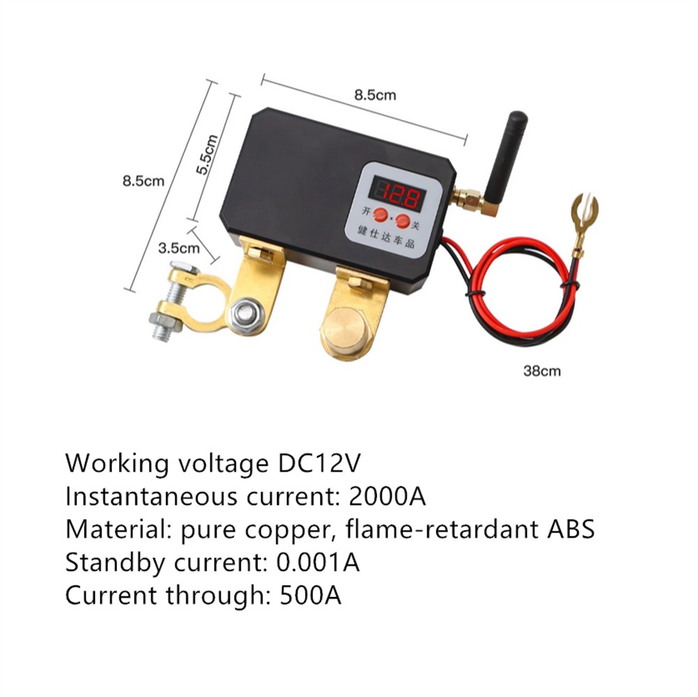 Universal Wireless 2Pcs Remote Control Button / Isolator Master Switch Voltmeter