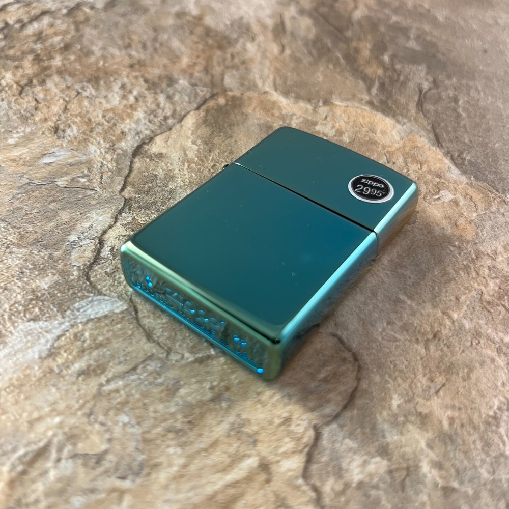 Genuine Zippo High Polish Teal windproof Lighter CASE ONLY No Insert/Box