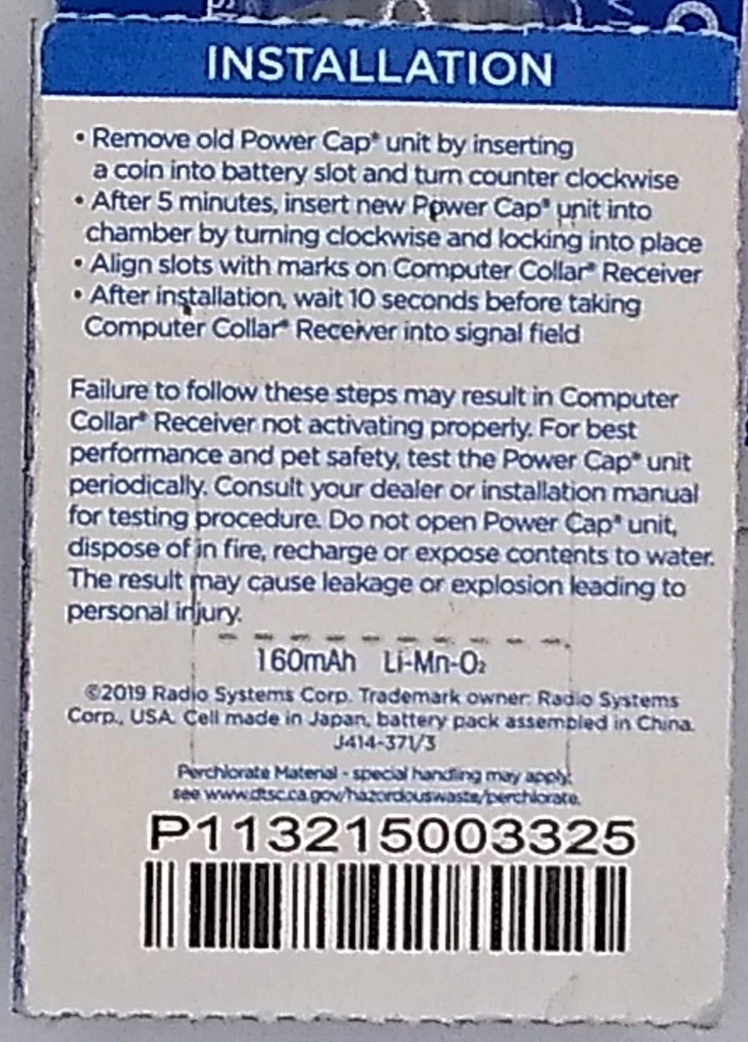 Lot of 4 Invisible Fence New Power Cap Batteries for R21/R22/R51/Microlite