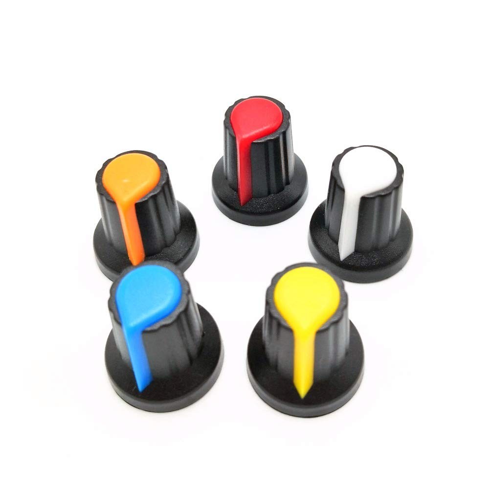 ThtRht 30 Pack Potentiometer Knob 6mm Switch Cap Kit Wh148 Shaft polychrome