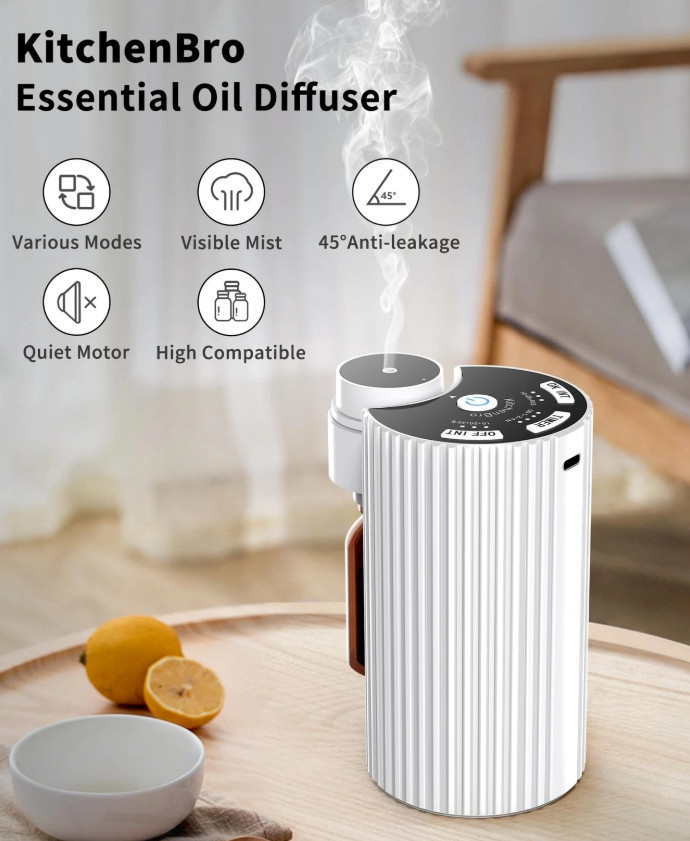 Waterless Essential Oil Diffuser Cordless Rechargeable Aroma Machine Home Car