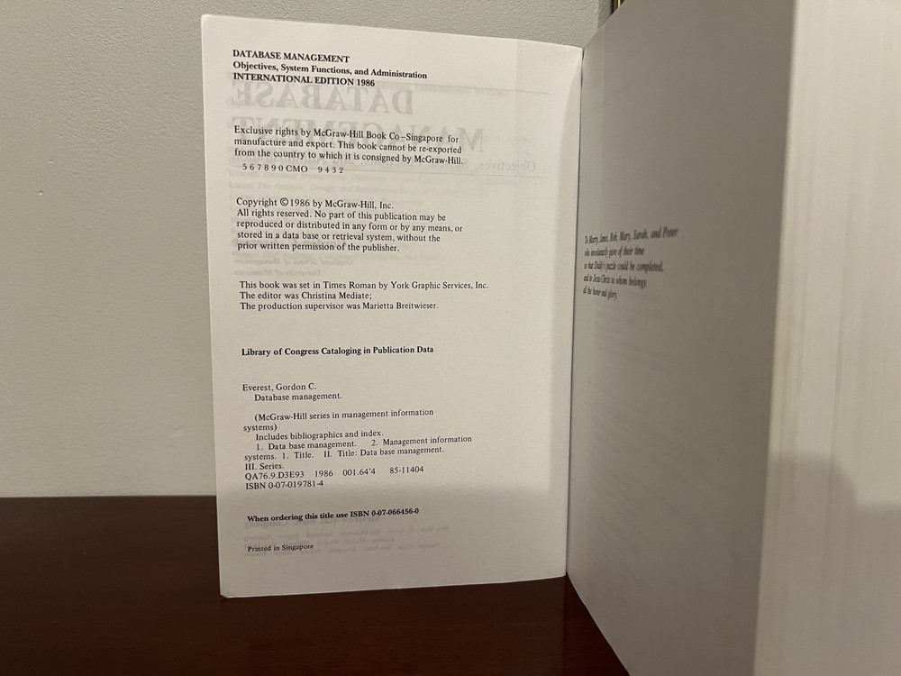 Database Management: Objectives, System Functions & Administration by Everest