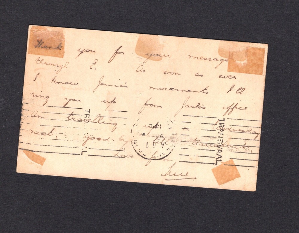 Orange River Colony postal card used