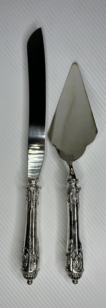 Bombay Company Silver Cake Server and Knife Set