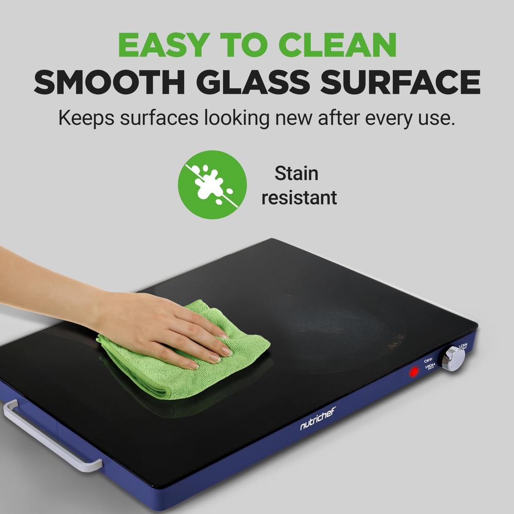 NutriChef Electric Warming Tray (Blue)
