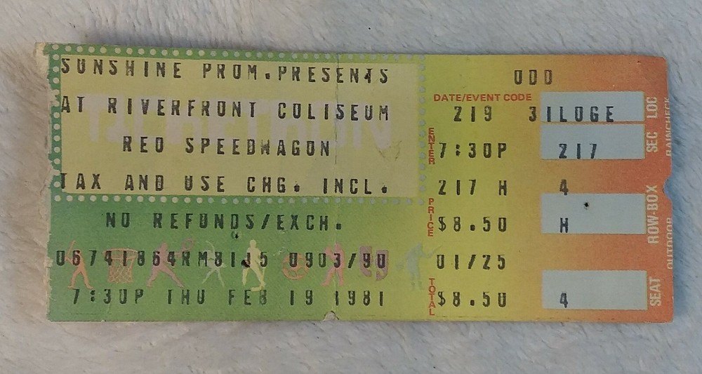 REO Speedwagon Feb 19 1981 Ticket Stub Riverfront Coliseum