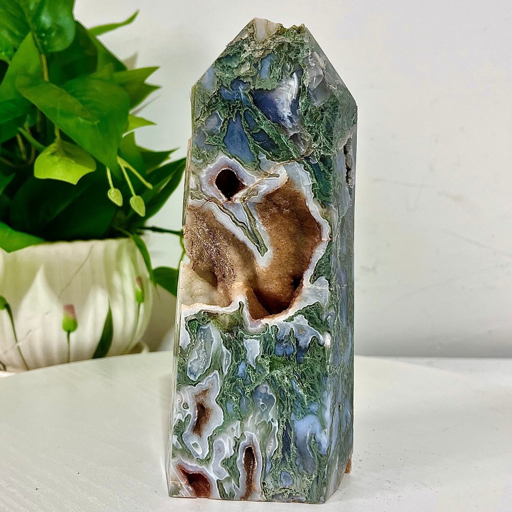 2.91LB High quality aquatic plant agate pointed column