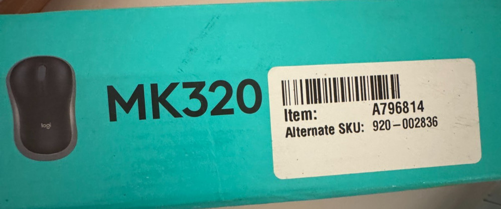 Logitech Wireless Keyboard & Mouse MK320 - BLACK - NEW / OPEN BOX