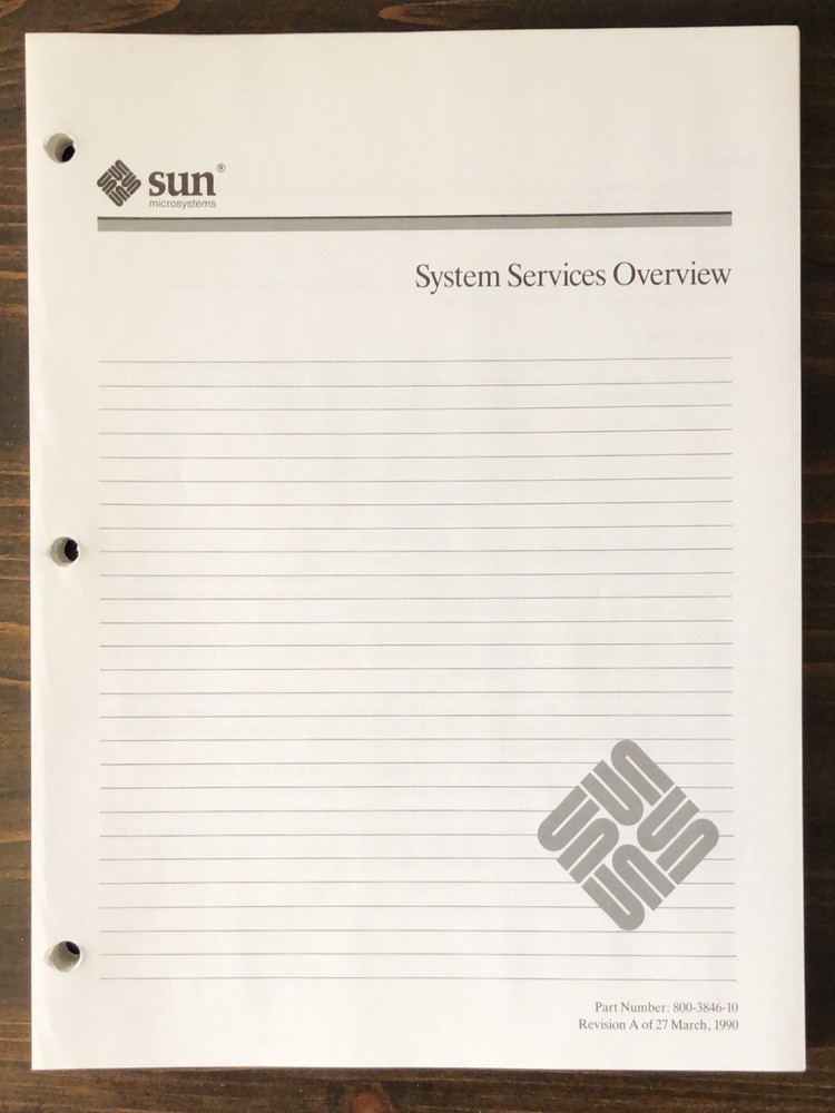 Sun Microsystems - System Services Overview Manual  (1990)