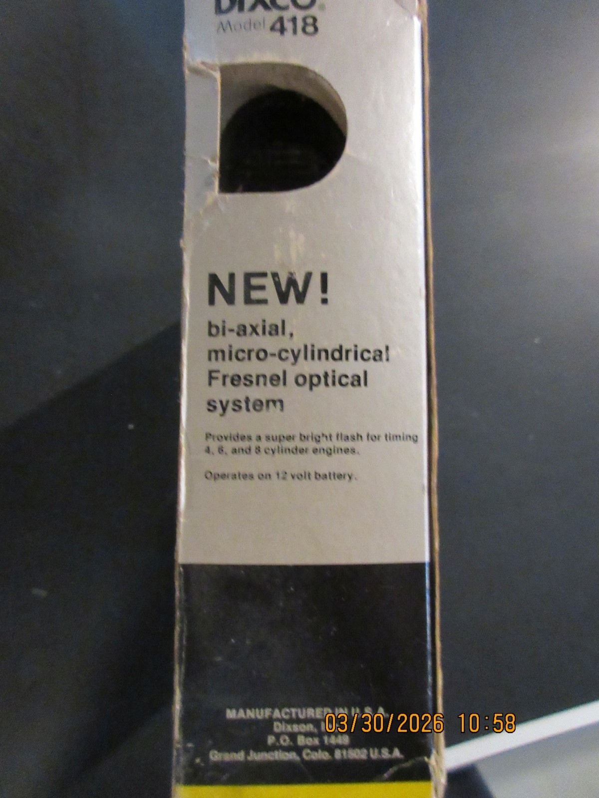 Vintage Dixson Dixco Clip-on Timing Light Timing Light Model 418