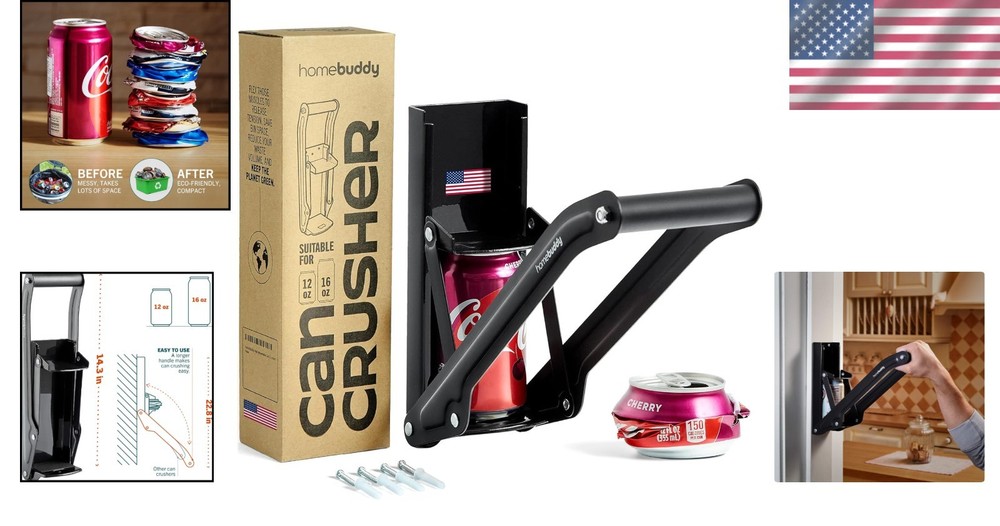 Efficient Recycling Solution: Stainless Steel Can Crusher for 12 Oz & 16 Oz Cans