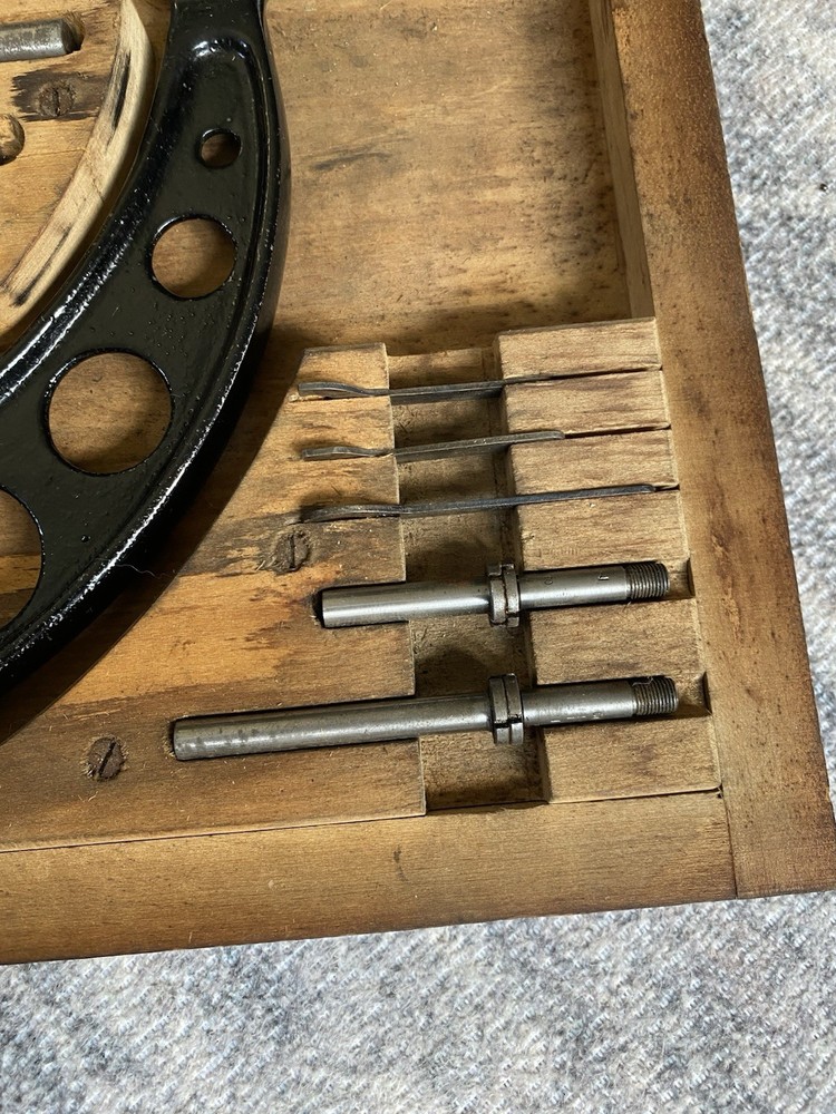 Vintage Starrett Micrometer Caliper Set B No. 224 6” - 9” Missing 6” Spindle