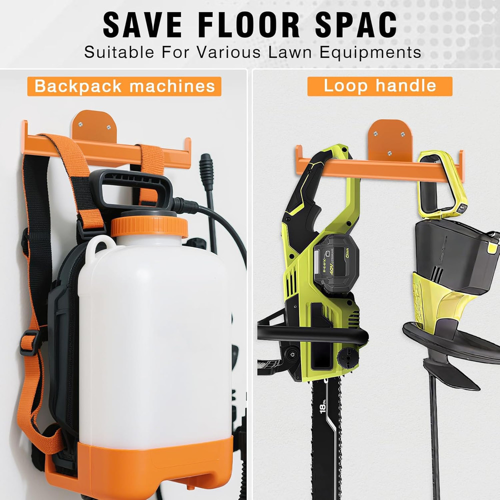 Backpack Leaf Blower and Sprayer Wall Mounts, Garage Storage 2-Pack