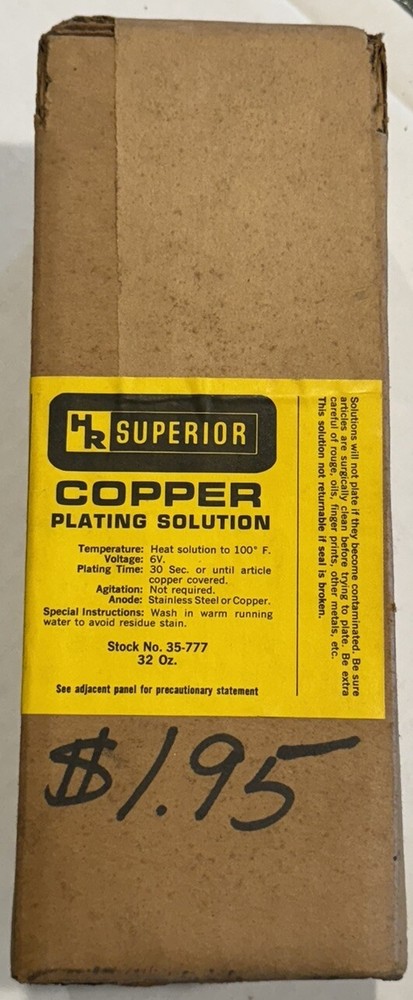 HR Superior COPPER SOLUTION, Copper plating Solution, INDUSTRIAL GRADE 32 Oz