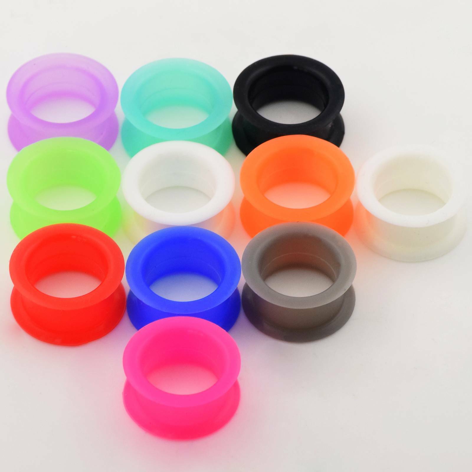 48PCS/LOT Thick Silicone Ear Gauges Double Flared Earskin Tunnels Plugs Expander