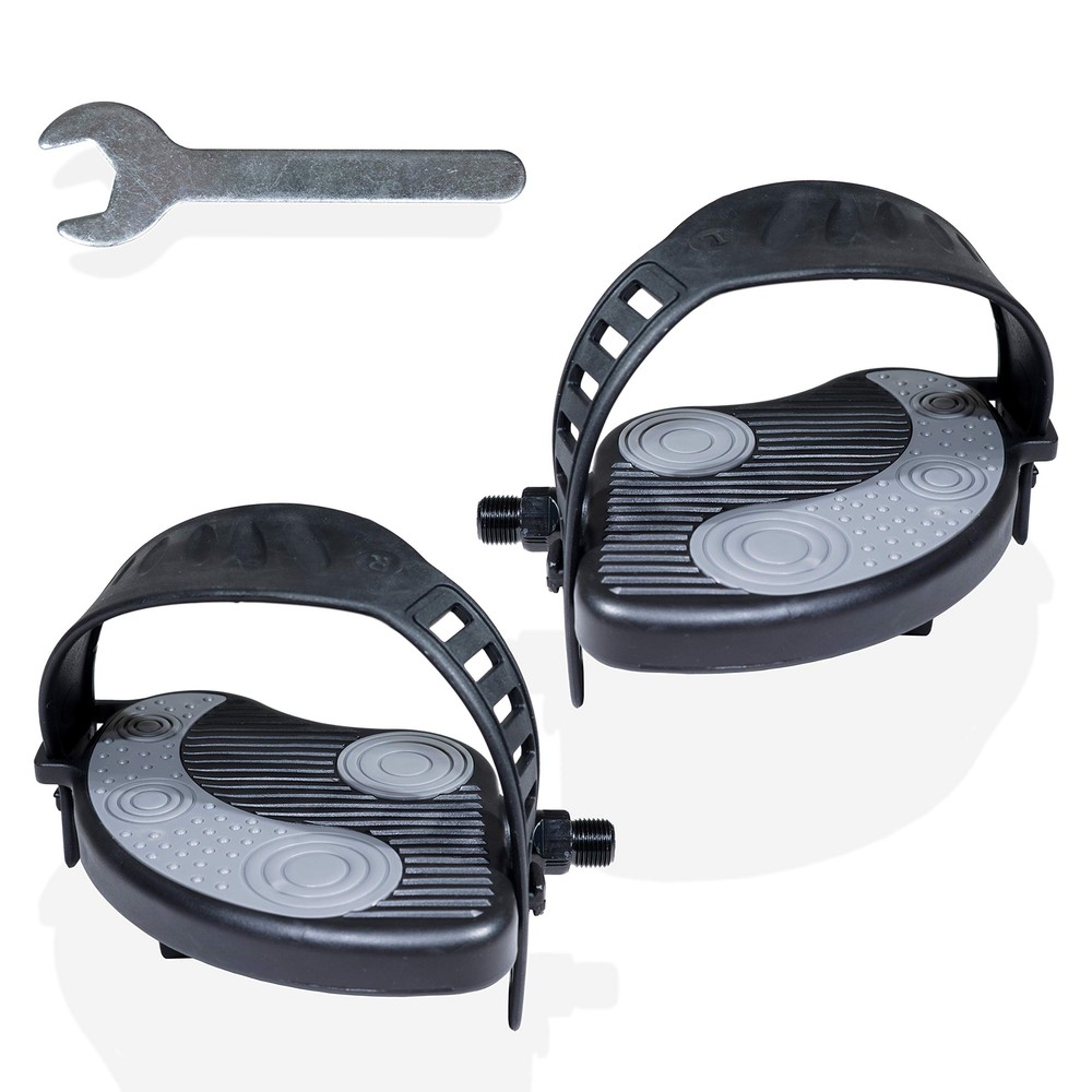 9/16 Inch Thread Replacement Exercise Bike Pedals With Durable Pvc Straps Heavyd