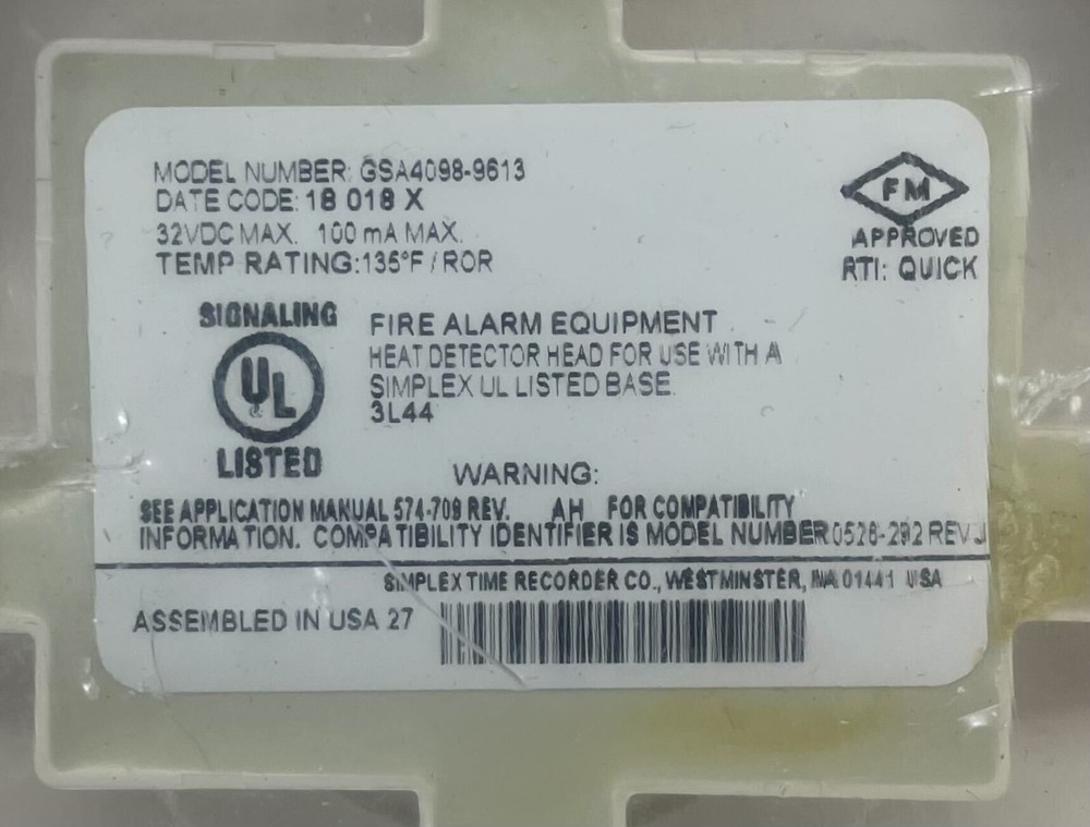Simplex GSA4098-9613 - Same Day Shipping (SEALED)