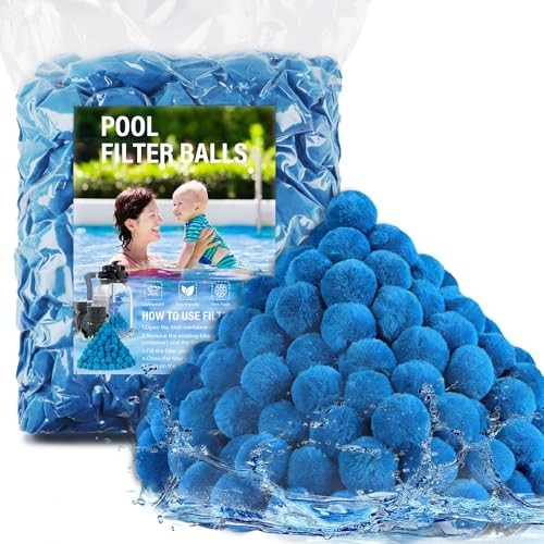 4 lbs Pool Filter Balls for Filter Pump, Upgraded High-Density Reusable Blue