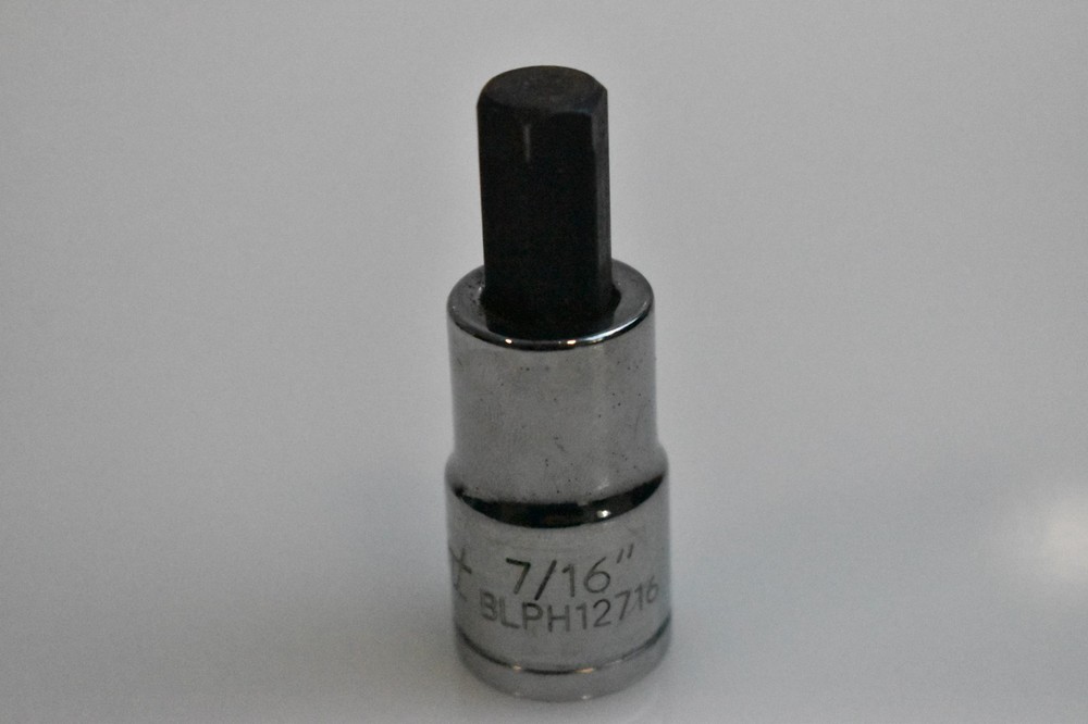 Blue Point Tools BLPH12716 7/16" SAE Hex Bit Socket Driver 1/2" Drive Chrome