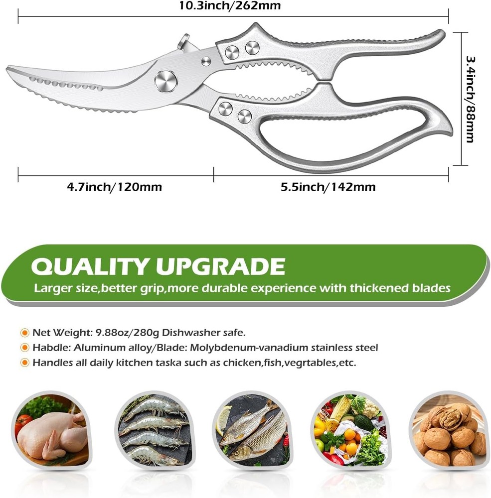 Poultry Shears – Heavy Duty Kitchen Shears & Multipurpose Kitchen tool for M