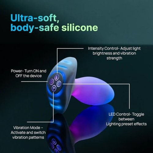 Illumination THE Plug App Controlled Custom Lighting Vibrating Anal Plug