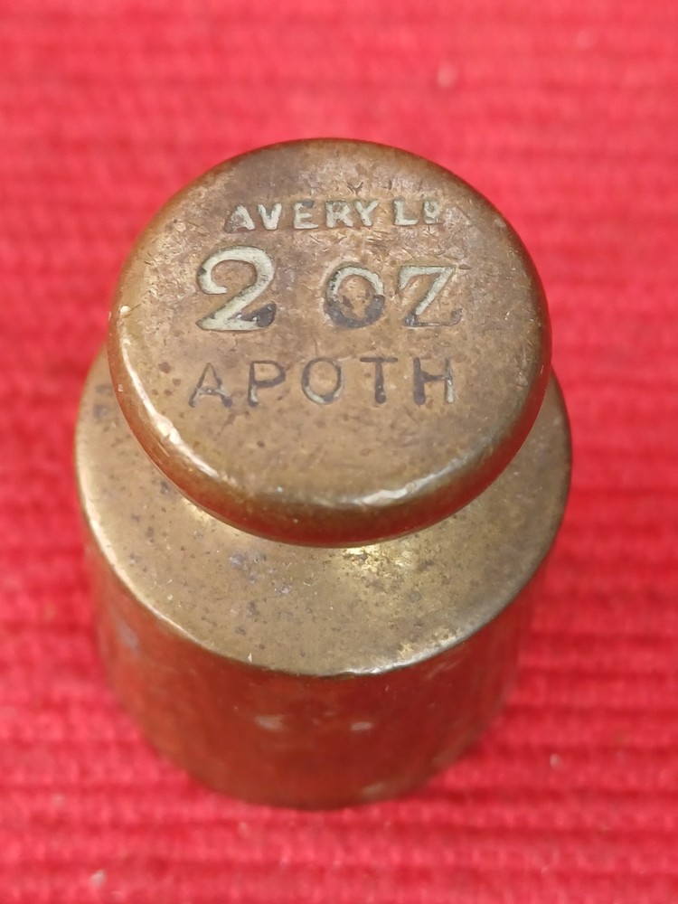 Antique 2oz Avery Apoth Brass Weight