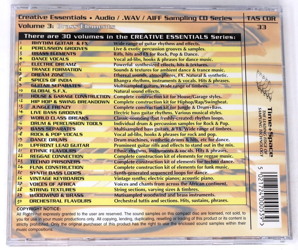 Zero-G Creative Essentials 3 Brass Elements Sample/Sound Library/Sampling CD