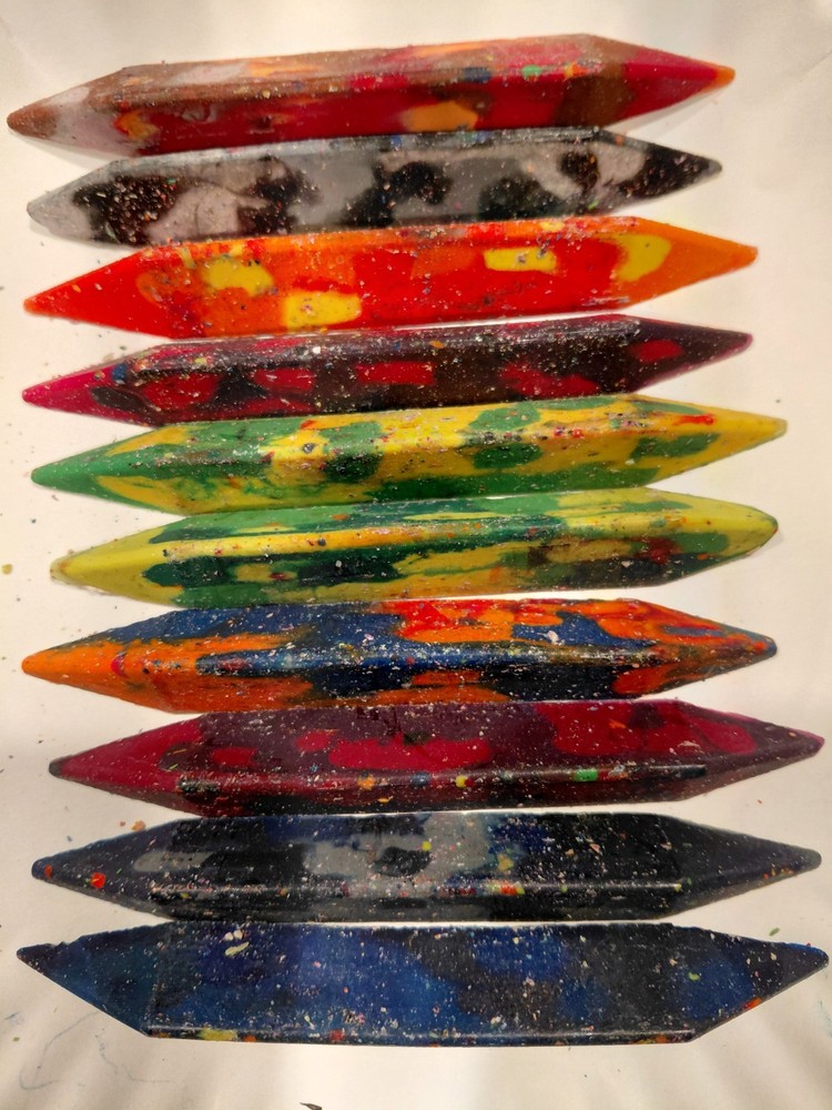 Triangle Shaped Melted Crayons