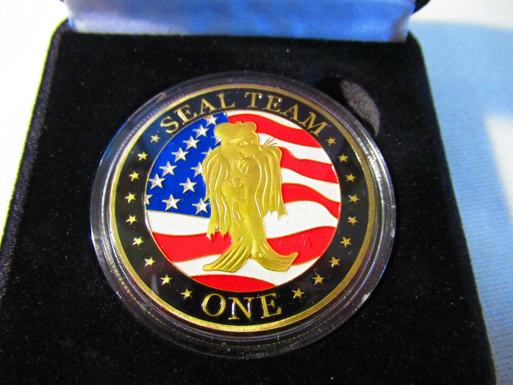 US NAVY SEAL TEAM ONE Challenge Coin w/ Presentation Box
