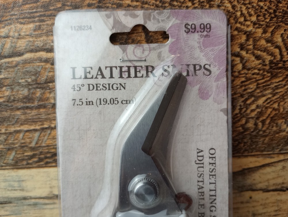 Leather Snips 45° Design 7.5in (19.05cm) w Adjustable Bolt Offsetting Spring